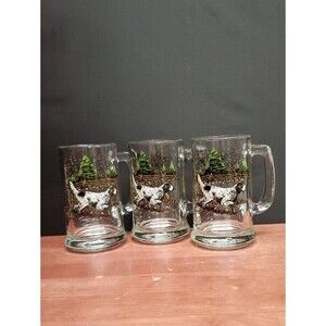 Vintage Schmidt Hunting Theme Pointer Dog Beer Mug Set of 3